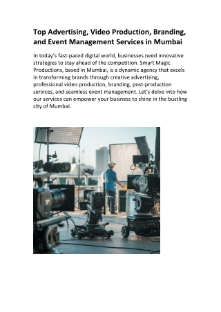 Top Advertising, Video Production, Branding, and Event Management Services in Mu
