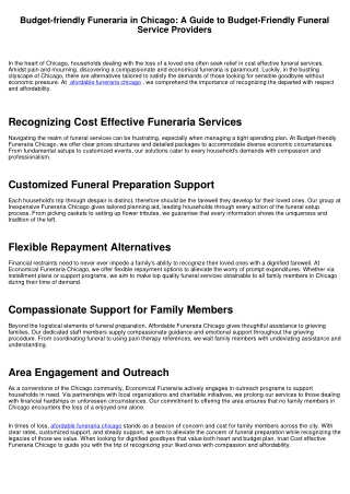 Affordable Funeraria in Chicago: A Guide to Budget-Friendly Funeral Service Services