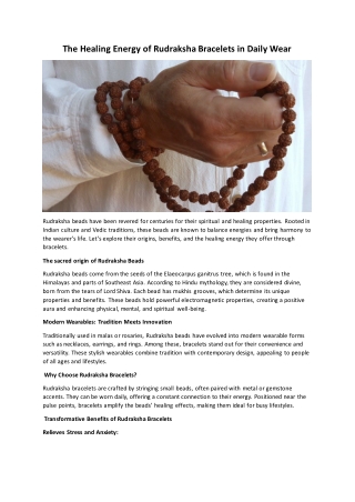 The Healing Energy of Rudraksha Bracelets in Daily Wear