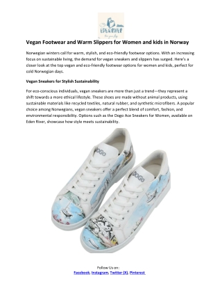 Vegan Footwear and Warm Slippers for Women and kids in Norway