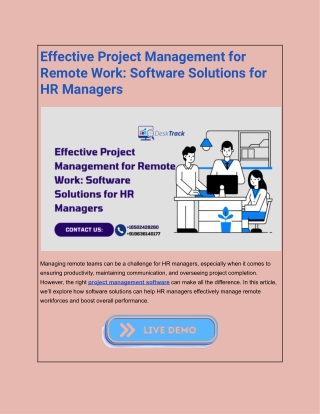 Effective Project Management for Remote Work_ Software Solutions for HR Managers