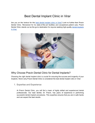Best Dental Implant Clinic in Virar