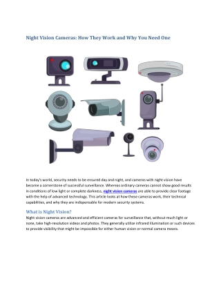 Night Vision Cameras How They Work and Why You Need One