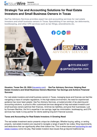 Strategic Tax and Accounting Solutions for Real Estate Investors