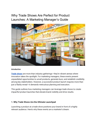 Why Trade Shows Are Perfect for Product Launches_ A Marketing Manager’s Guide