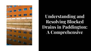 Understanding and Resolving Blocked Drains in Paddington: A Comprehensive