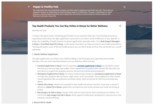 Health Products You Can Buy Online in Kenya