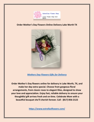 Order Mother's Day Flowers Online Delivery Lake Worth TX
