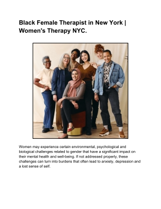 Black Female Therapist in New York _ Women's Therapy NYC