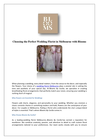 Best Flower Delivery Melbourne | Blooms By Cecilia