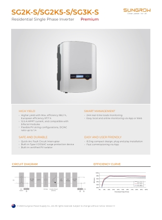 Sungrow Crystal 2/3K-S Premium Data Sheet