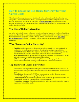 How to Choose the Best Online University for Your Career Goals