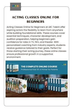 Beginner-Friendly Online Acting Classes: Start Your Journey Today
