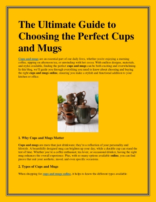 Decorative Cups & Mugs Online - Perfect for Home & Gifting at Dusaan