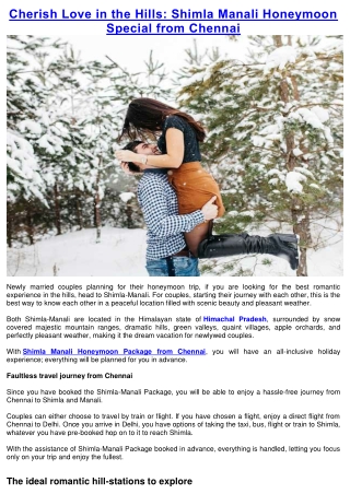 Cherish Love in the Hills