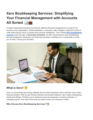 Xero Bookkeeping Services