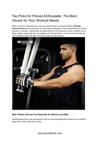 Top Fitness Gloves for Optimal Performance