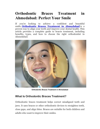 Orthodontic Braces Treatment in Ahmedabad