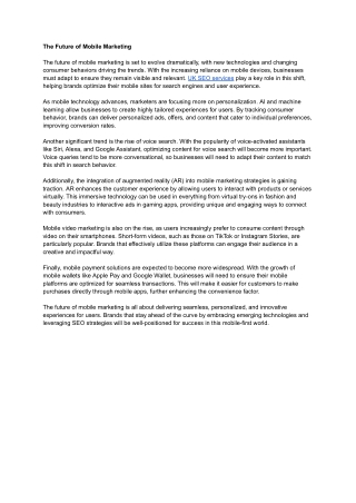 The Future of Mobile Marketing