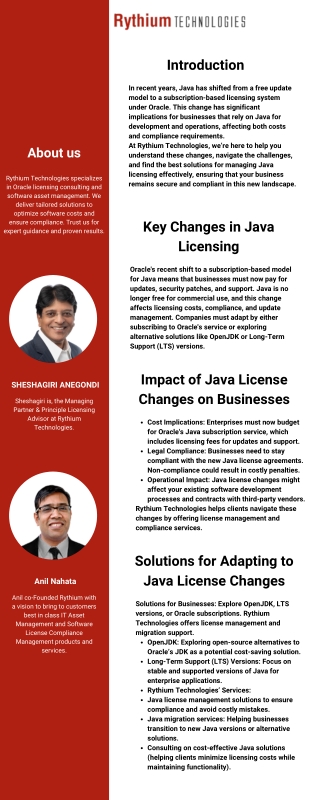Navigate Java License Changes with Rythium Technologies