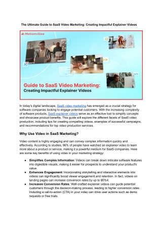 The Ultimate Guide to SaaS Video Marketing_ Creating Impactful Explainer Videos