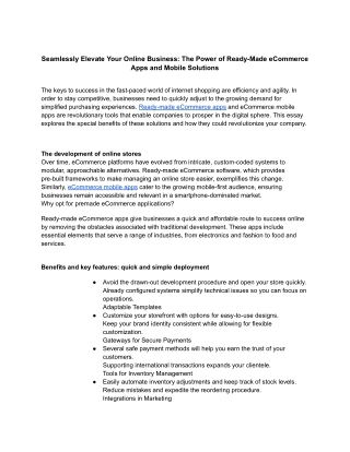 Readymade Ecommerce App