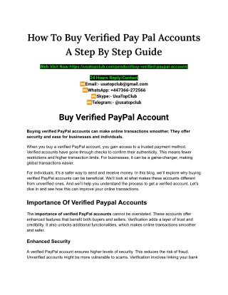 Buy Verified PayPal Account