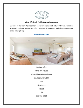 Altus Afb Crash Pad  Altustdyhouse.com