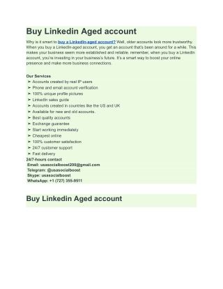 Buy Linkedin Aged account