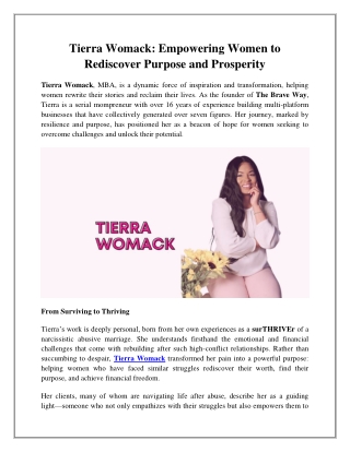 Tierra Womack - A Multifaceted Mentor and Leader