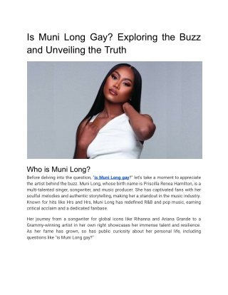 Breaking Barriers: Is Muni Long Gay?
