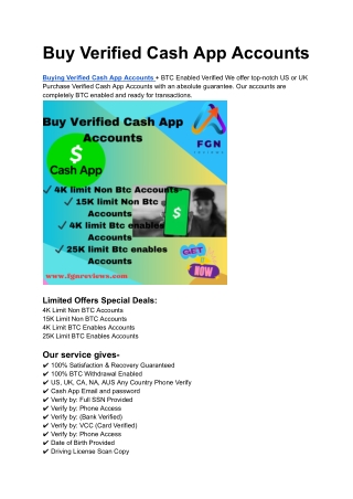 Top 10 Site To Buy Verified Cash App Account In The Time