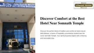 Discover Comfort at the Best Hotel Near Somnath Temple