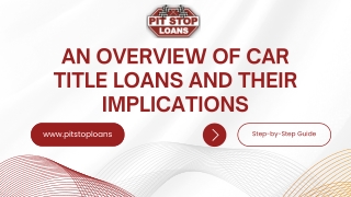 An Overview of Car Title Loans and Their Implications