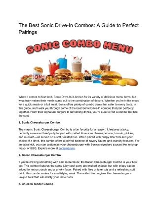 The Best Sonic Drive-In Combos_ A Guide to Perfect Pairings