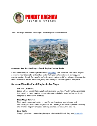 Pandit Raghav PsychIc Reader