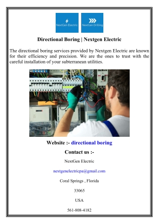 Directional Boring   Nextgen Electric