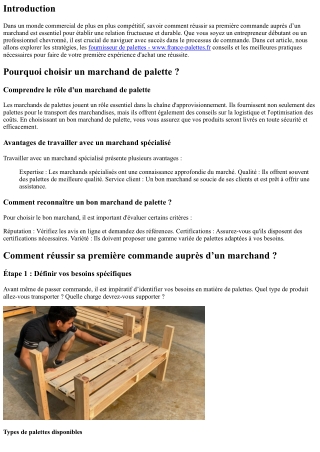 Comment réussir sa première commande auprès d’un marchand ?