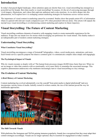 “Visual Storytelling: The Future of Content Marketing”
