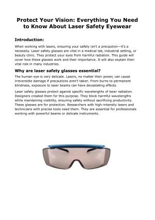 Protect Your Vision_ Everything You Need to Know About Laser Safety Eyewear
