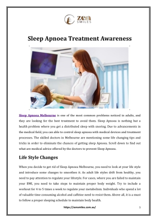 Sleep Apnoea Treatment Awareness