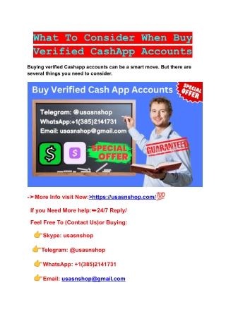 What To Consider When Buy Verified CashApp Accounts