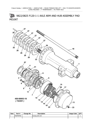 JCB 926-2 T4 ecoMax Forklift Parts Catalogue Manual Instant Download (SN 02363578-02365578)
