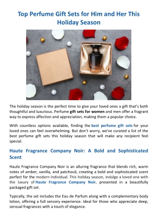 Top Perfume Gift Sets for Him and Her This Holiday Season