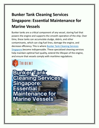 Bunker Tank Cleaning Services Singapore Essential Maintenance for Marine Vessels (1)