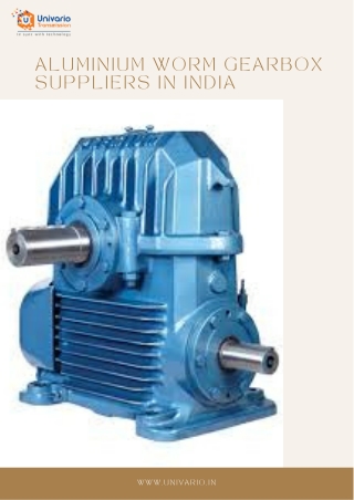 Aluminium worm gearbox suppliers in India