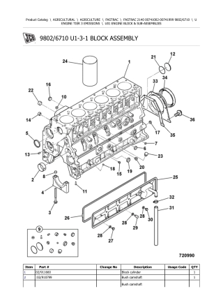 JCB 2140 FASTRAC Parts Catalogue Manual Instant Download (SN 00741002-00741999)