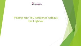 Finding Your V5C Reference Without the Logbook