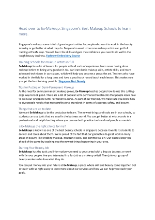 Makeup school Singapore