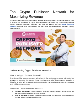 Top Crypto Publisher Network for Maximizing Revenue